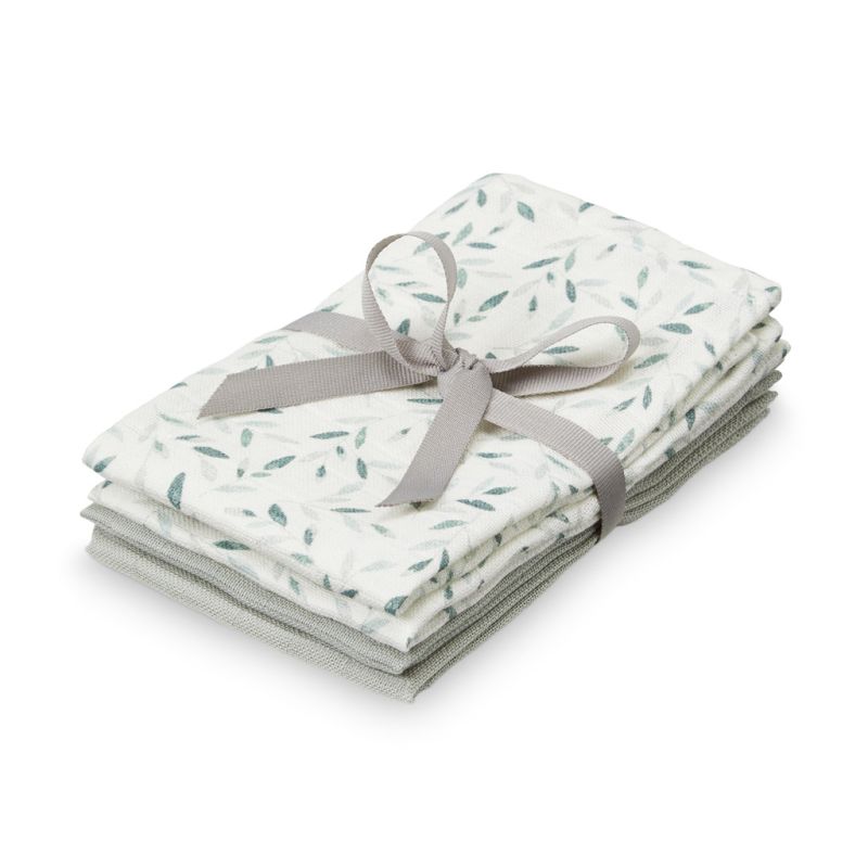 Cam Cam Copenhagen Muslin 4er Set kleine Spucktücher Green Leaves