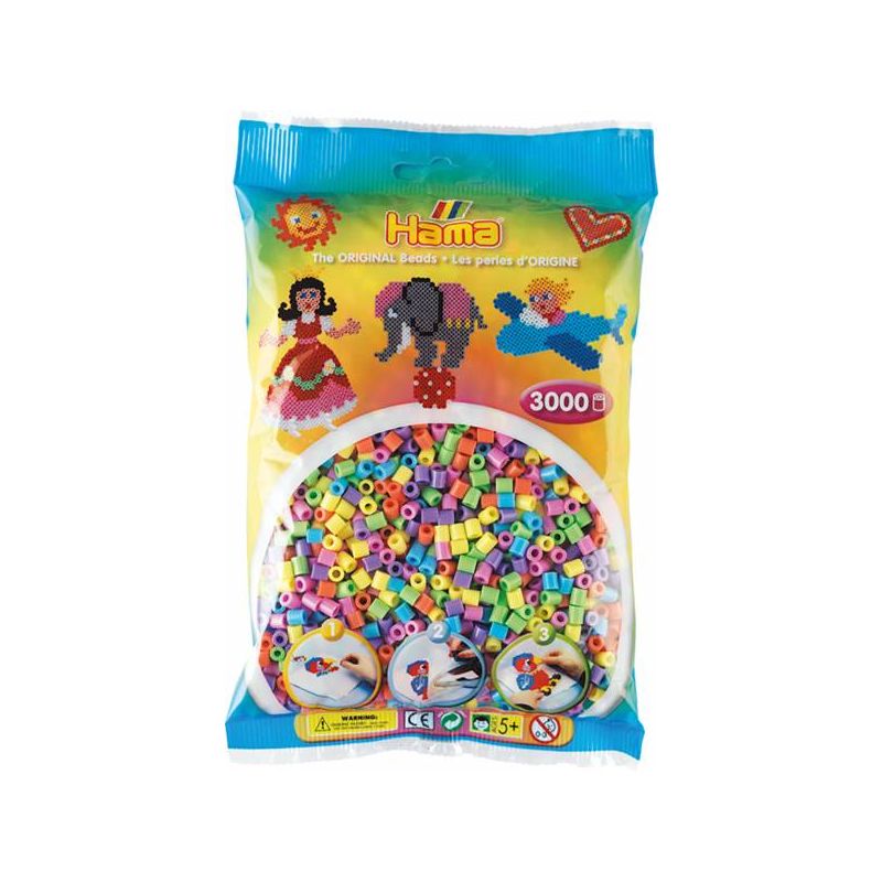 Hama - Midi Bügelperlen pastellmix gemischt 3000 Stk