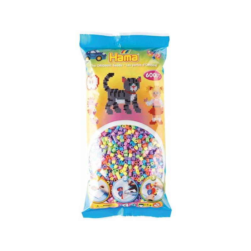Hama - Midi Bügelperlen Pastell gemischt 6000 Stk