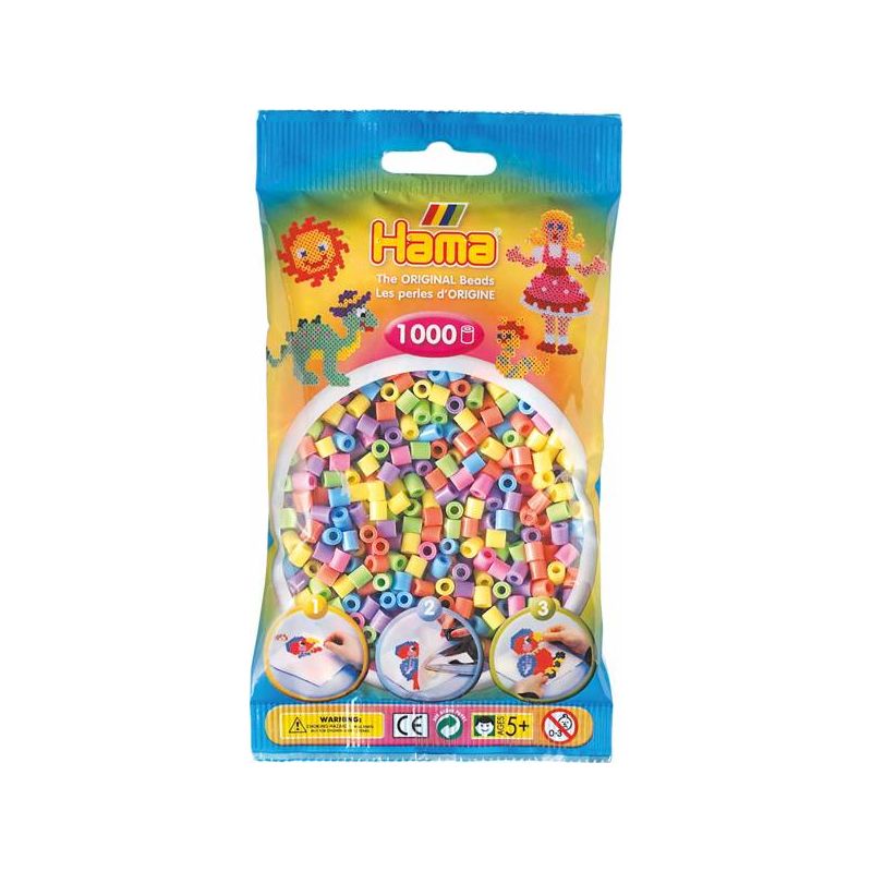 Hama - Midi Bügelperlen pastell gemischt Perlen 1000 Stk