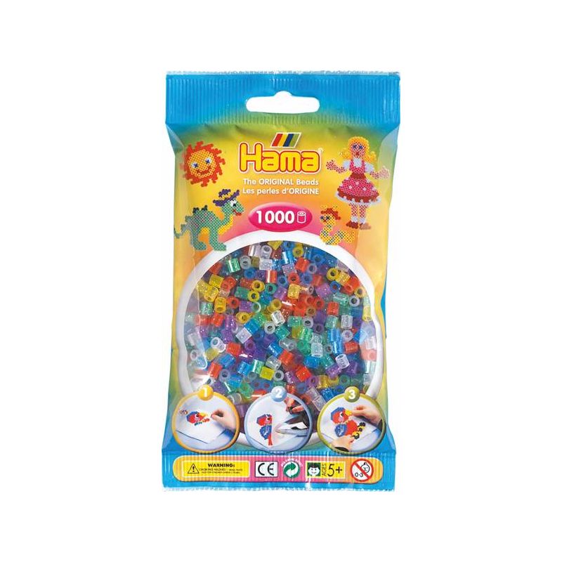 Hama - Midi Bügelperlen glitzer-Mix Perlen 1000 Stk