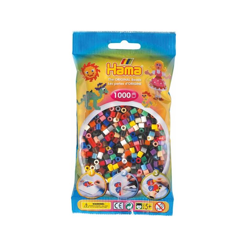Hama - Midi Bügelperlen Volltonmix Perlen 1000 Stk