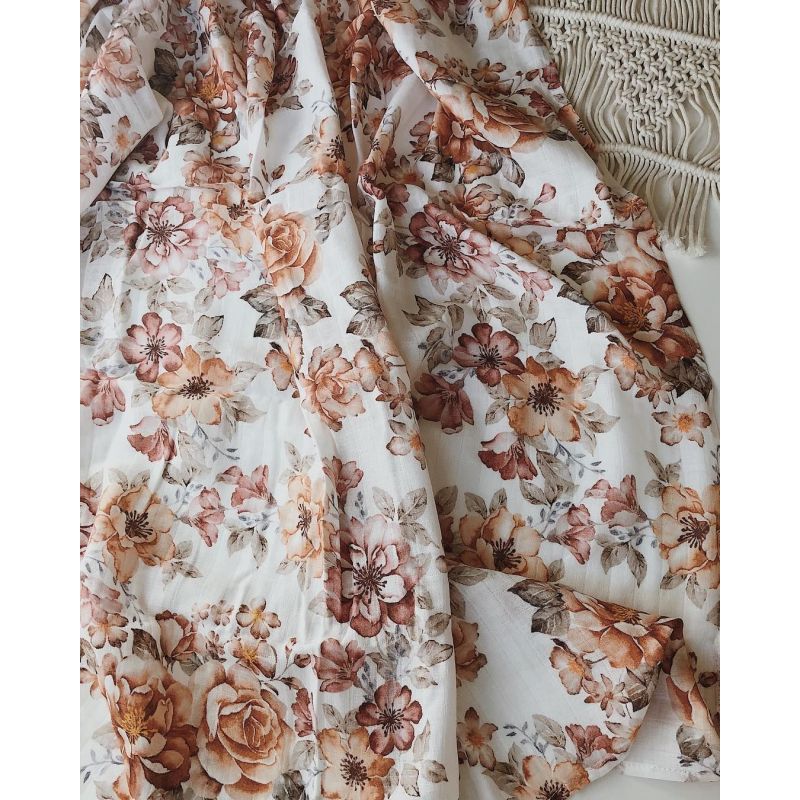 The mini scout - Muslin Swaddle Sunset Floral White