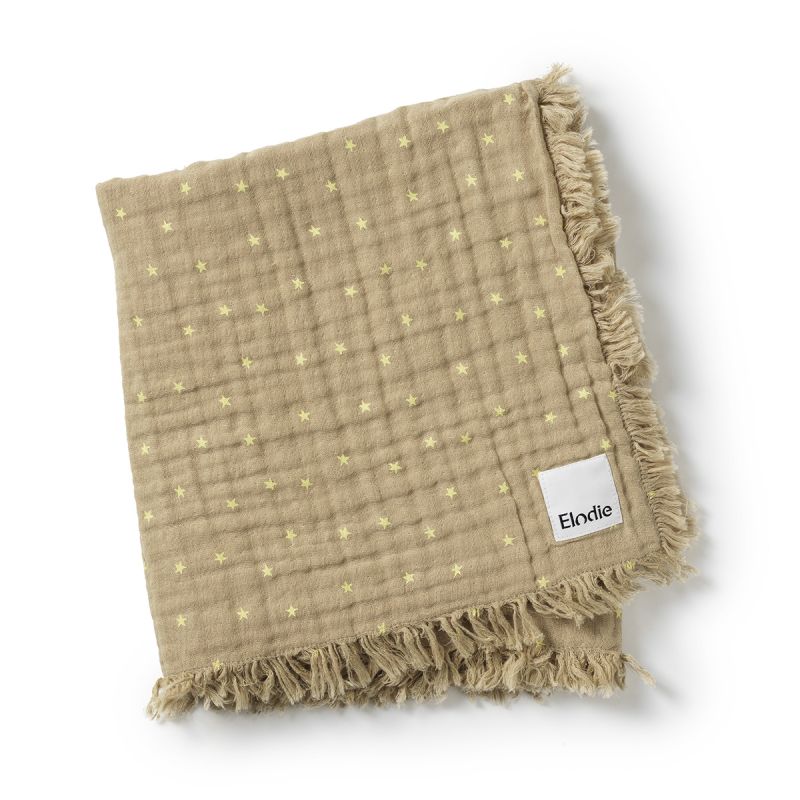 Elodie - Baumwoll Muslin Decke Lemon Sternchen