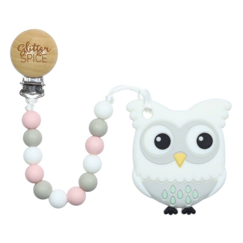 Glitter & Spice - Kaukette Eule pink