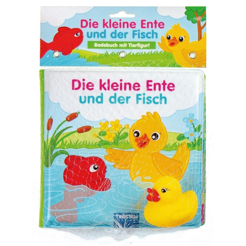 Trötsch - Set - Die kleine Ente un der Fisch Badebuch + extra Quitsch- Entchen