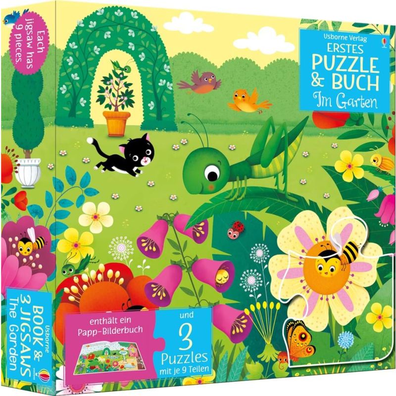 Usborne Verlag - Erstes Puzzle & Buch: Im Garten