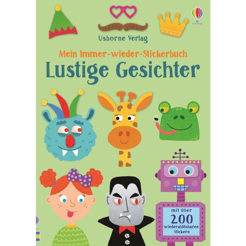Usborne Verlag - Mein Immer-wieder-Stickerbuch: Lustige Gesichter
