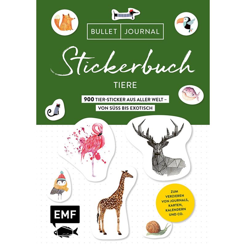 EMF Verlag - Bullet Journal Stickerbuch – 800 Tiere aus aller Welt