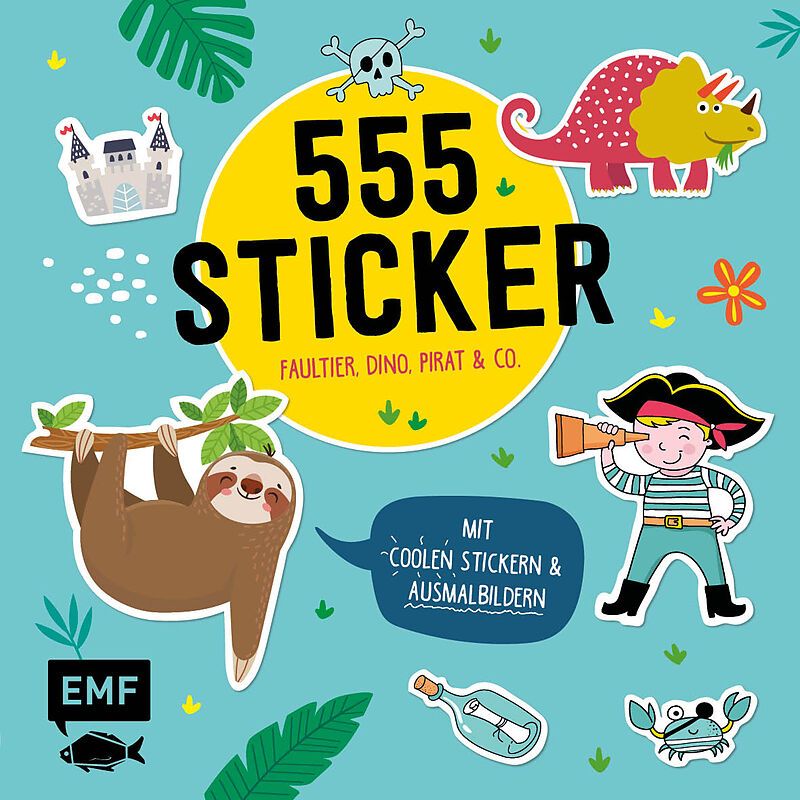 EMF Verlag - 555 Sticker – Faultier, Dino, Pirat und Co.