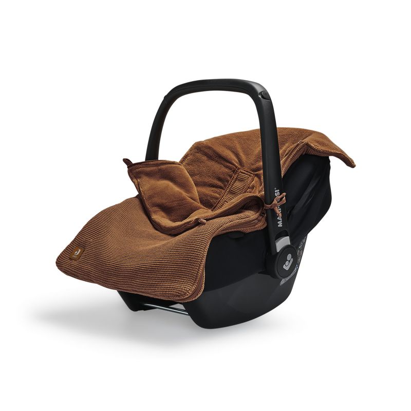 Jollein - Autoschale Fusssack Strickoptik Caramel
