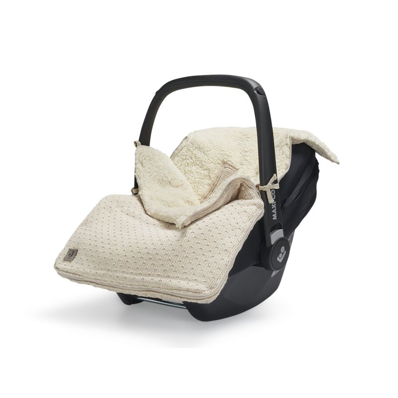 Jollein - Autoschale Fusssack Strickoptik Nougat