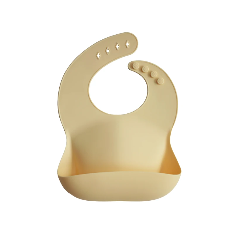 Mushie - Silikon- Lätzchen Hellgelb