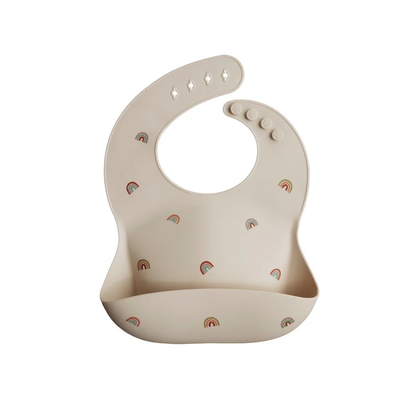 Mushie - Silikon- Lätzchen Rainbow