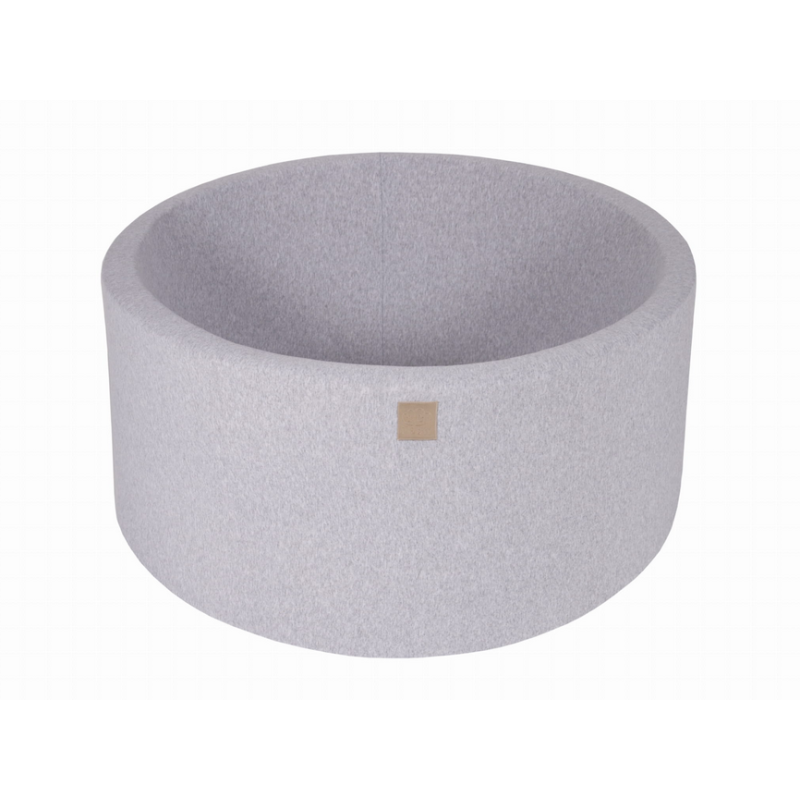 MeowBaby - Bällebad Hellgrau rund ohne Bälle 90x90x40cm