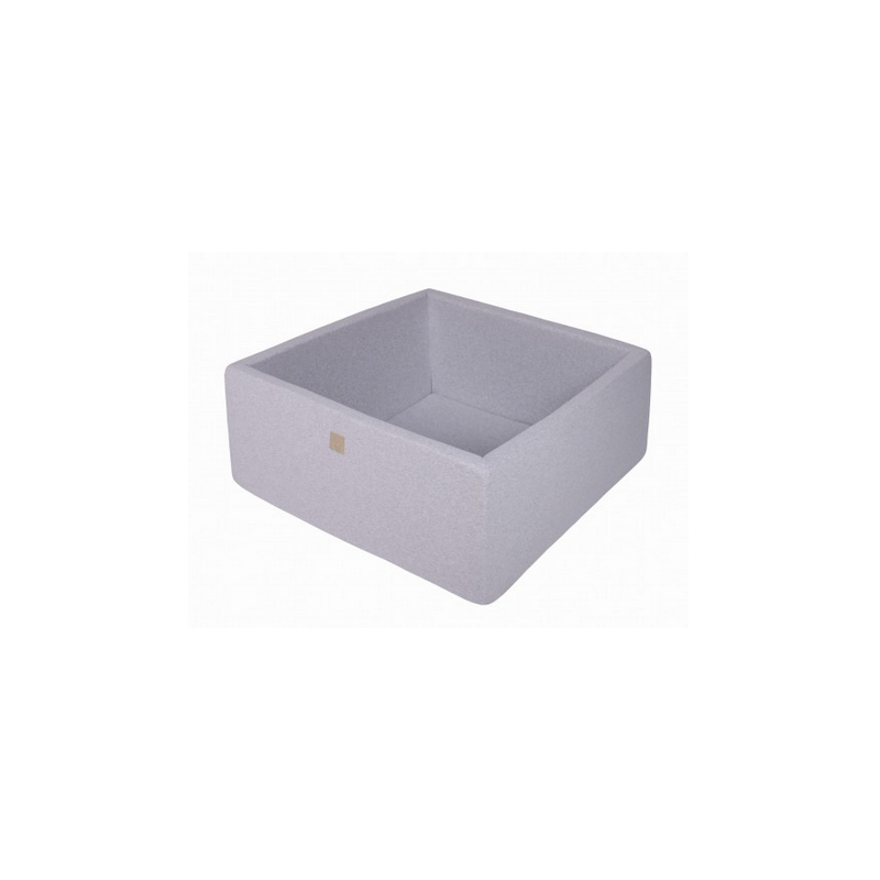 MeowBaby - Bällebad Hellgrau quadratisch ohne Bälle 90x90x40cm