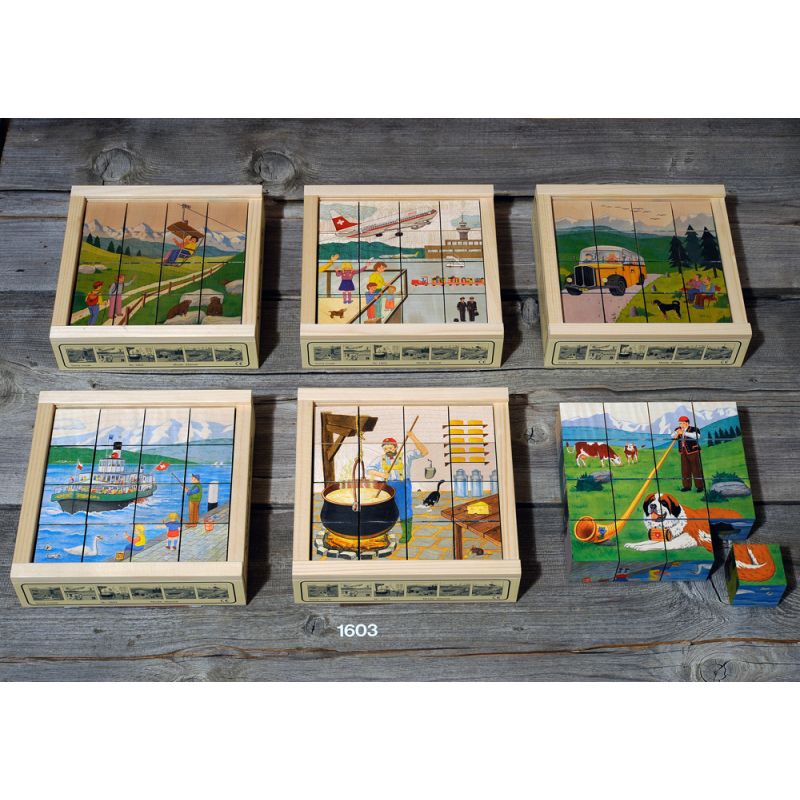 Atelier Fischer Switzerland - Klötzli Puzzle Swiss 16 Teile