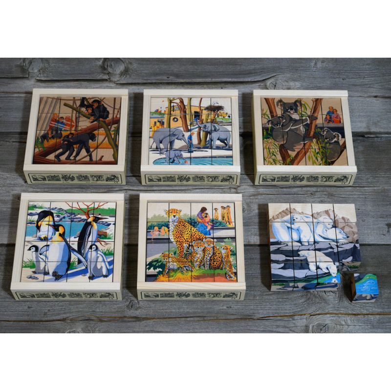 Atelier Fischer Switzerland - Klötzli Puzzle Zoo 16 Teile