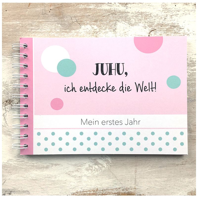 mintkind - Baby-Erinnerungsbuch "Mein erstes Jahr" - pink