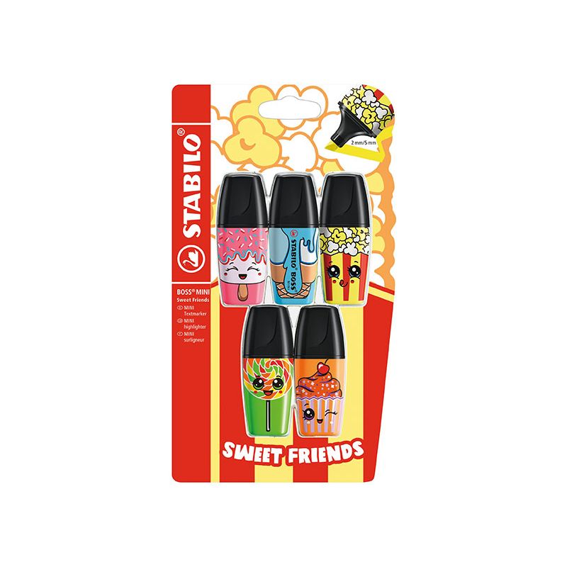 STABILO Boss Original - Textmarker MINI Sweet Friends 5er Pack