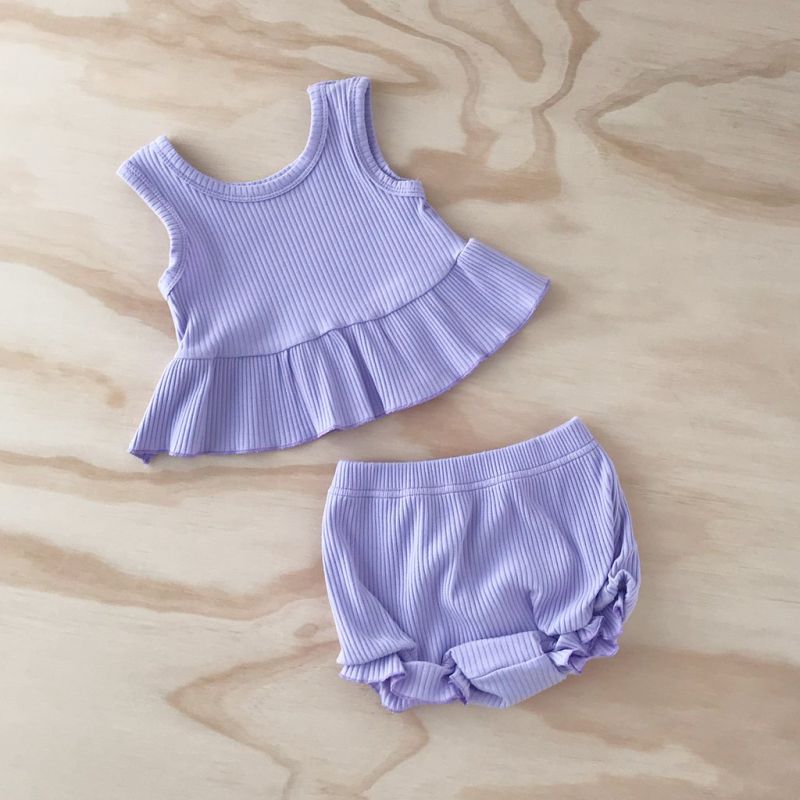 bel&bow - Ribbed little Peplum Set Lilac