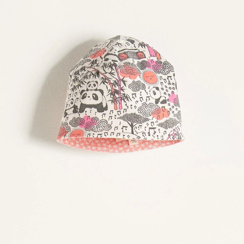 Bonniemob - Beanie Panda Print pink wendbar