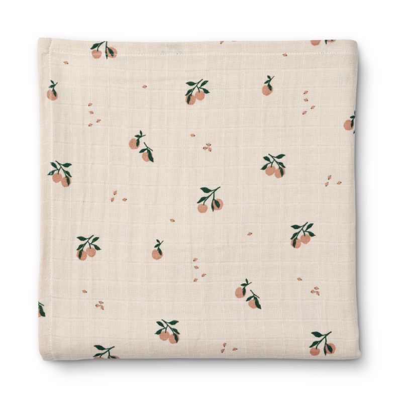 LIEWOOD - Ben Muslin Swaddle Peach Sea Shell