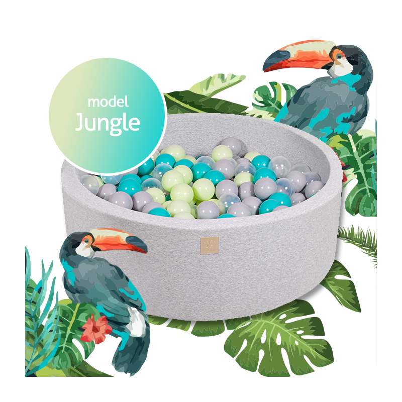 MeowBaby - Bällebad Jungle Komplettset inkl Bälle 90x90x40cm