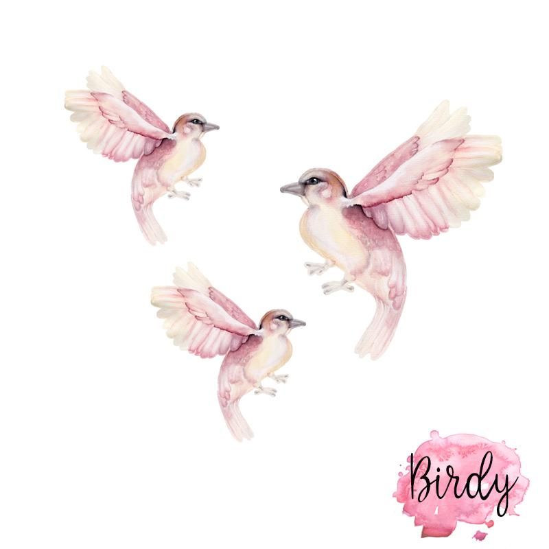 Little Rae Prints - Wandsticker Birdy Set
