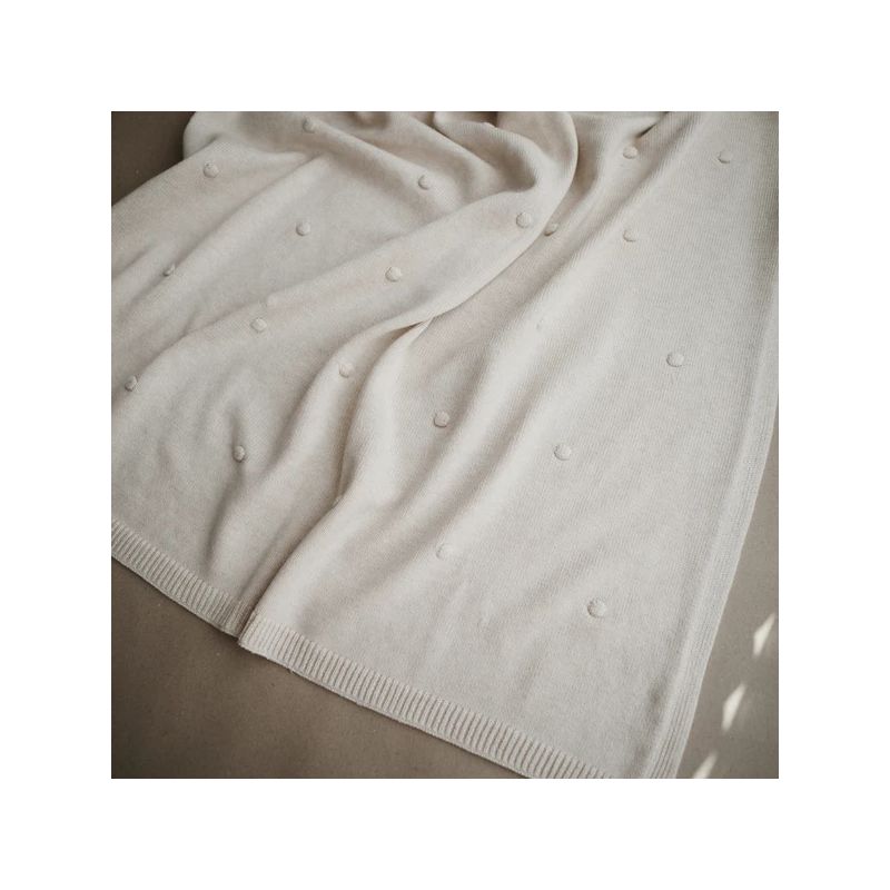 Mushie - Strickdecke Dots Off White Melange