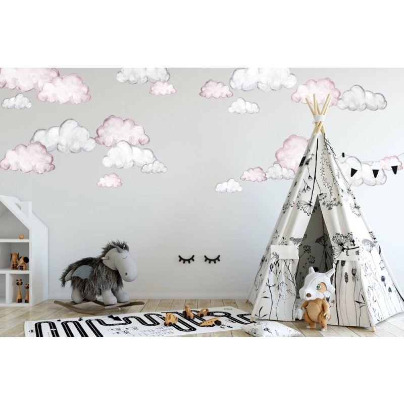 blond + noir - Wandsticker Clouds