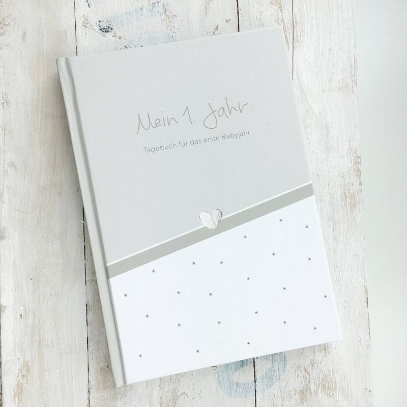 mintkind - Baby Tagebuch Grau Hardcover