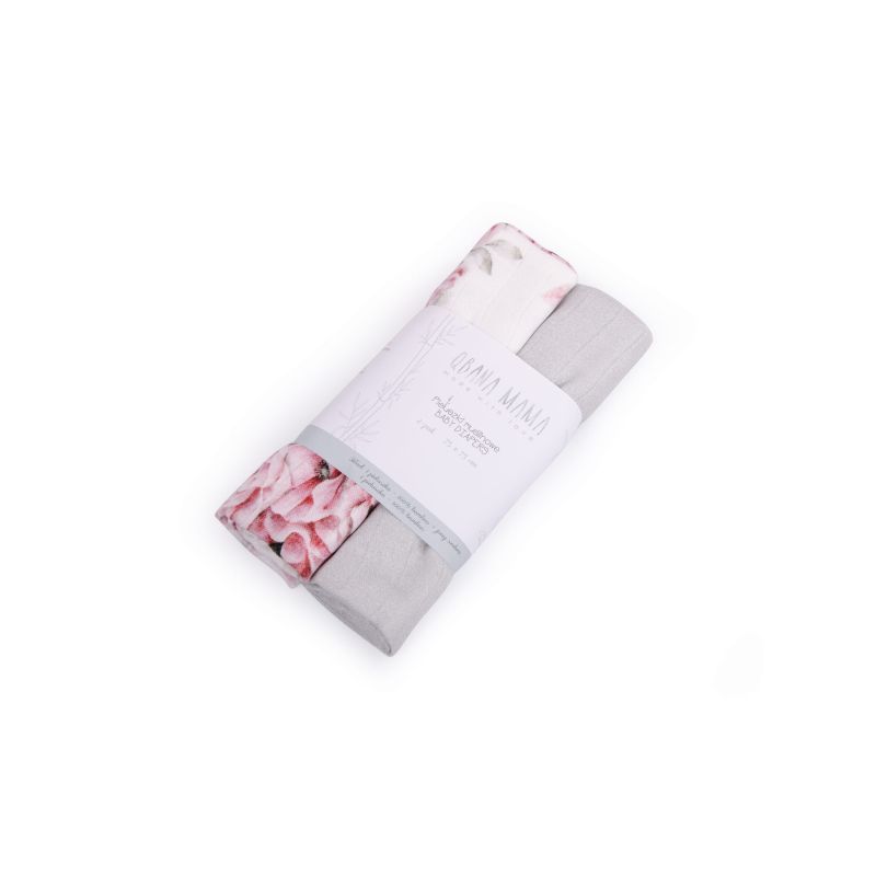 Qbana Mama - Bambus Muslin Blossom & Grau 2er Set