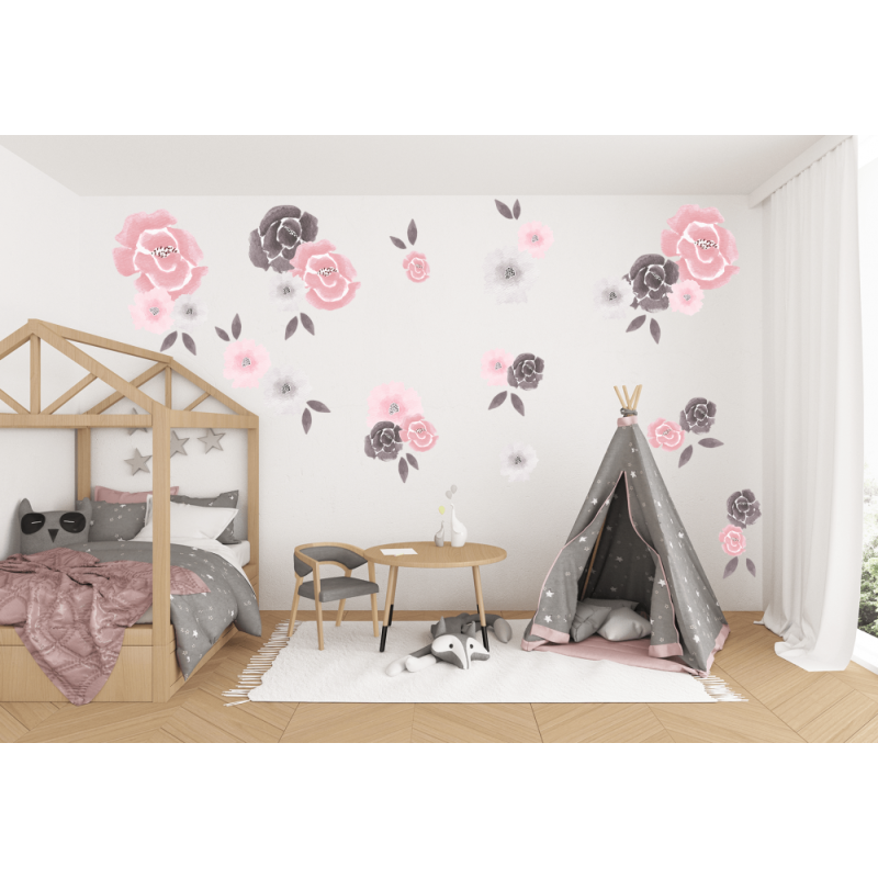 blond + noir - Wandsticker Isla Florals Dusk