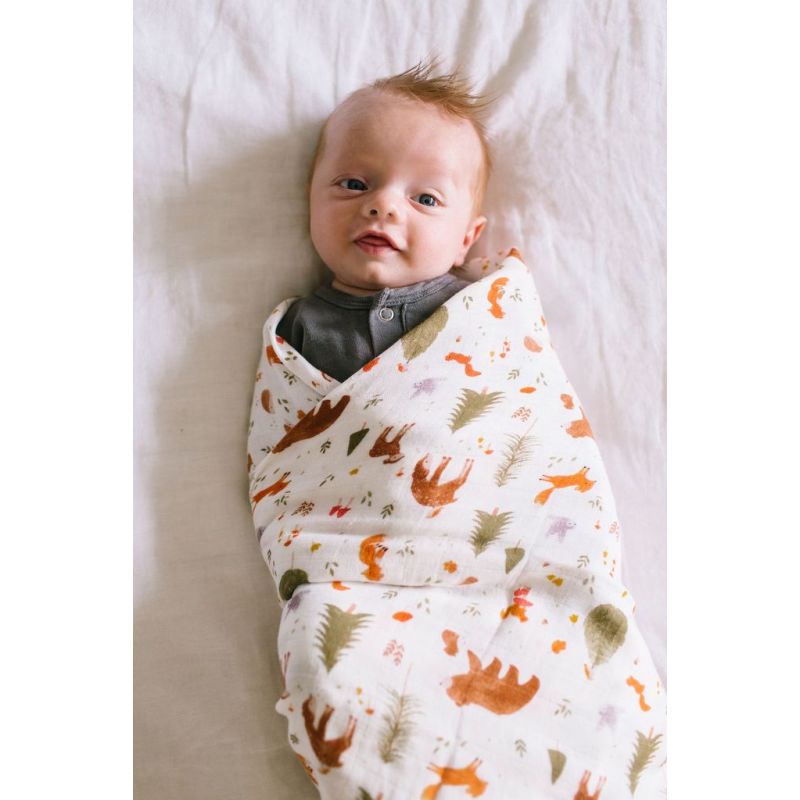 LouLou Lollipop - Muslin Swaddle Forest Friends