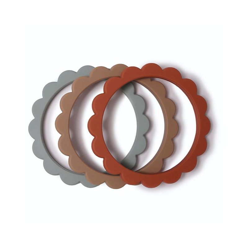 Mushie - Beissring Set Blue/Clementine/Natural