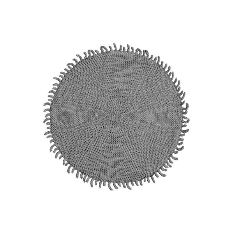 Zuri House - Häkel- Teppich mit Fransen grau