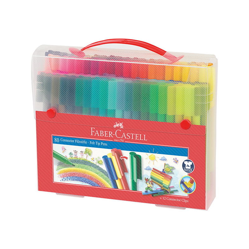 Faber-Castell - Koffer Connector Filzstifte, 80-teilig