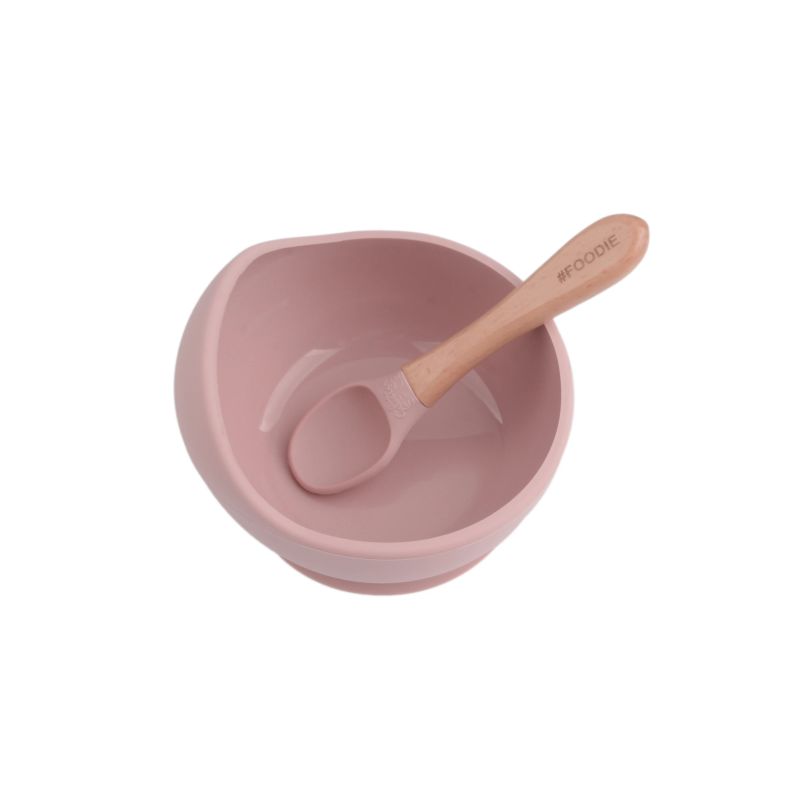 Glitter & Spice - Silikon Saugnapf Schale & Löffel Dusty Rose