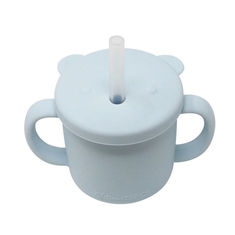 Glitter & Spice - Silikon Trinkbecher Bär Ice Blue