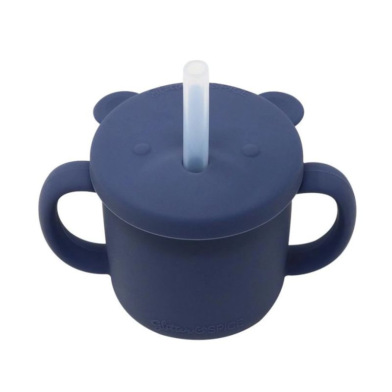 Glitter & Spice - Silikon Trinkbecher Bär Midnight Blue