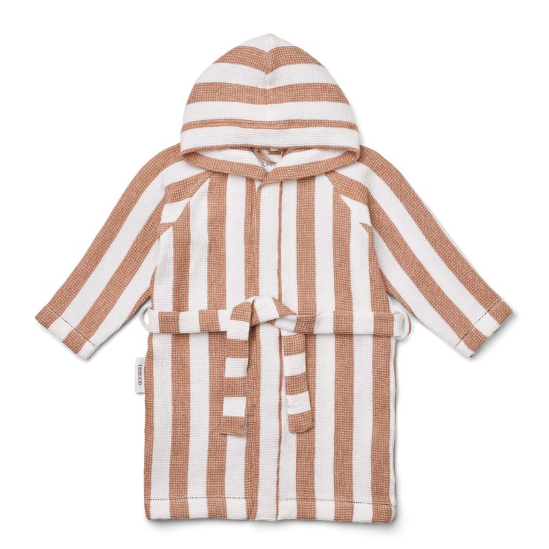 LIEWOOD - Gray Wellness Bademantel Waffelstoff White Tuscany