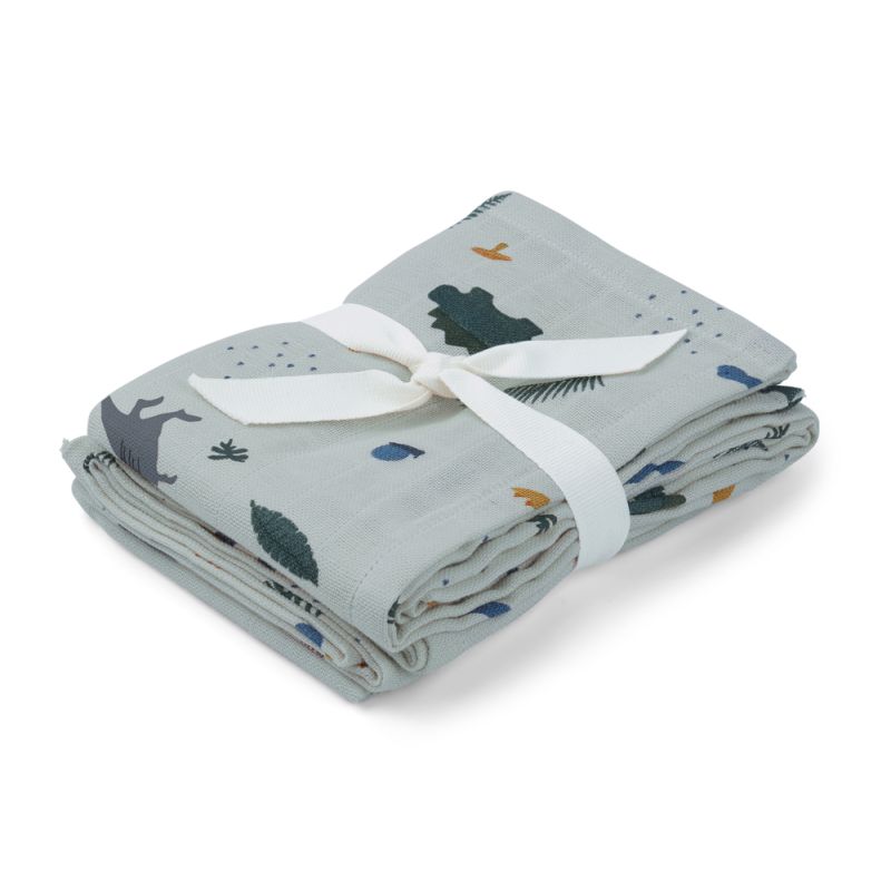 LIEWOOD - Muslin Set Hannah Dino Dove Blue