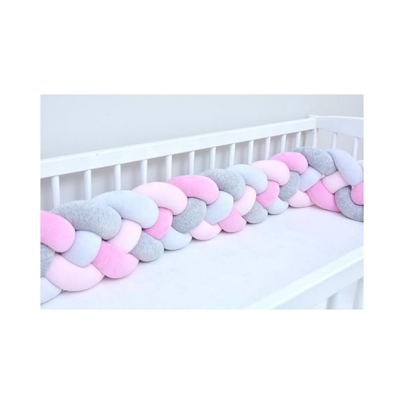 Sparrow - Bettschlange extrabreit pink - babypink - hellgrau - melange