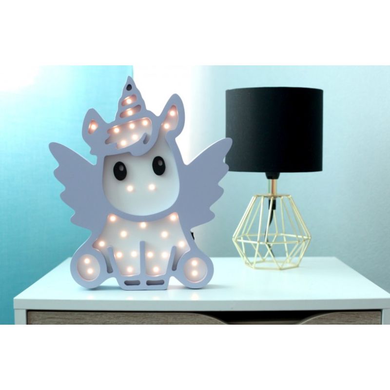 HappyMoon - LED Nachtlampe Einhorn flieder weiss