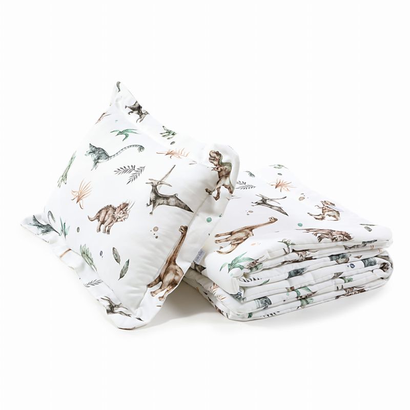 Qbana Mama - Bettdeckenset mit Kissen gefüttert XL Dinosaurier