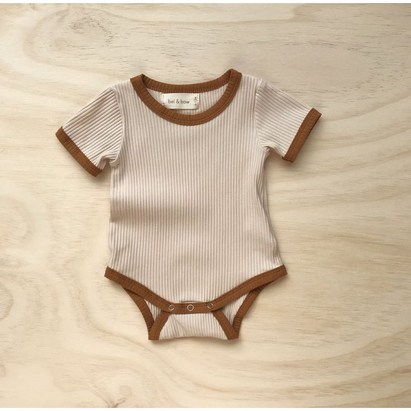 bel&bow - Ribbed Retro Ringer Body Light Oatmeal