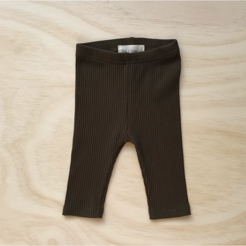 bel&bow - Ribbed Leggings Basic dark Olive