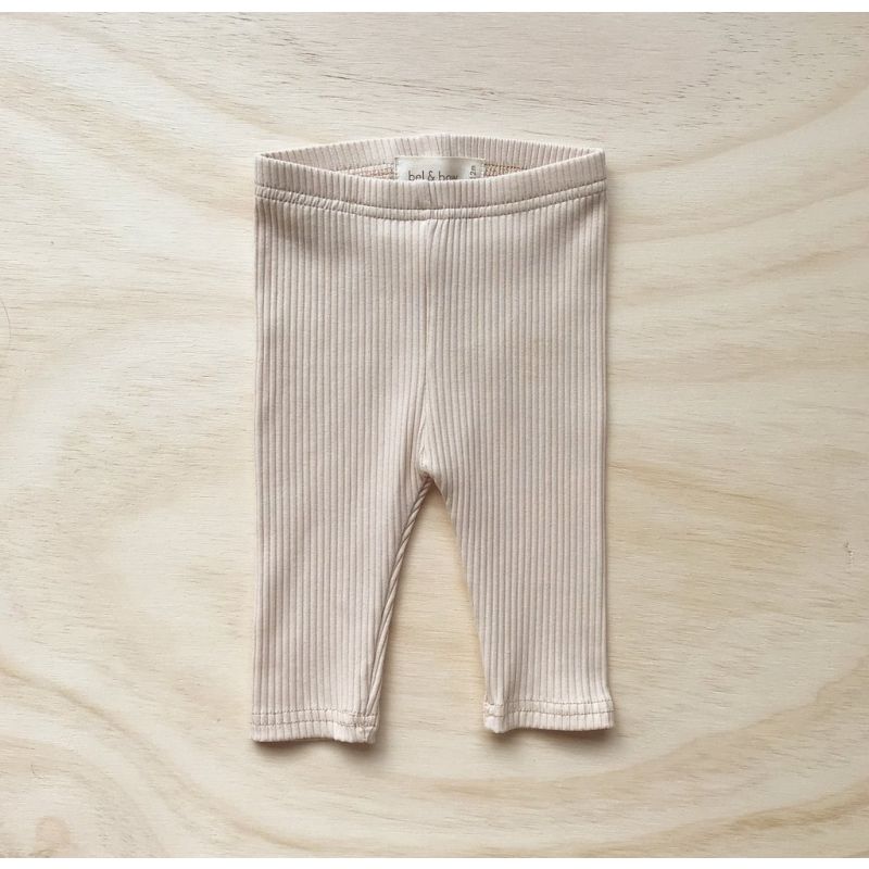 bel&bow - Ribbed Leggings Basic Oatmeal