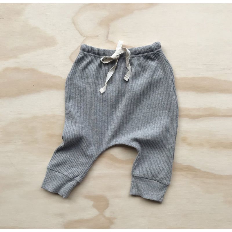 bel&bow - Ribbed Leggings Grau Melange Gummizug